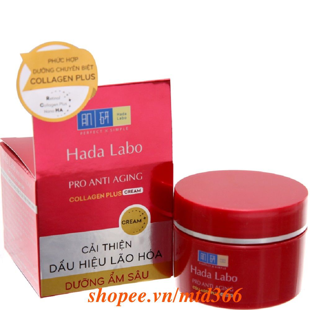 Kem Dưỡng 50g Ngăn Ngừa, Trị Lão Hóa Hada Labo Pro Anti Aging Collagen Plus Cream, Chính Hãng.