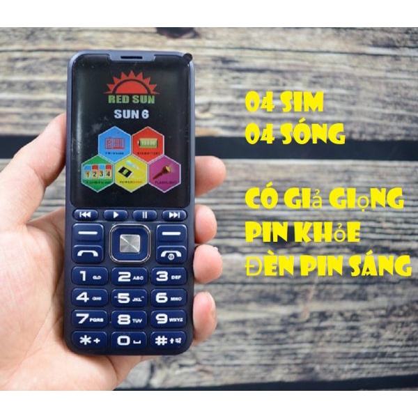 Điện thoại 4 sim Red Sun 6 Thay đổi giọng nói - Pin trâu