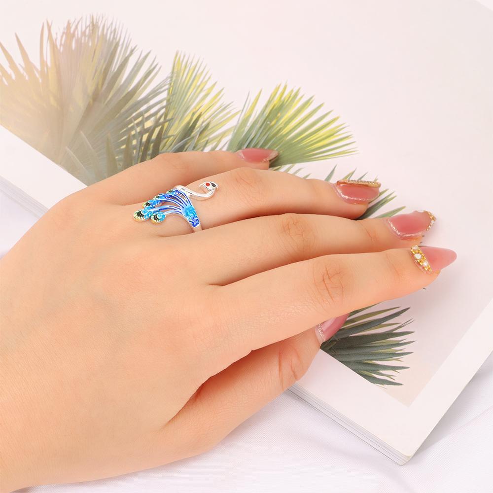 Borag Nhẫn Dệt Kim Hình Chim Công Dạng Mở Dùng Để Dẫn Hướng Dẫn Dệt Kim