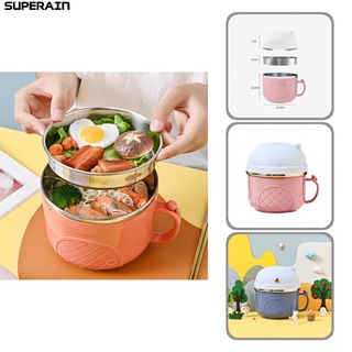 Tô đựng thức ăn trưa cách nhiệt có nắp chống tràn tiện dụng