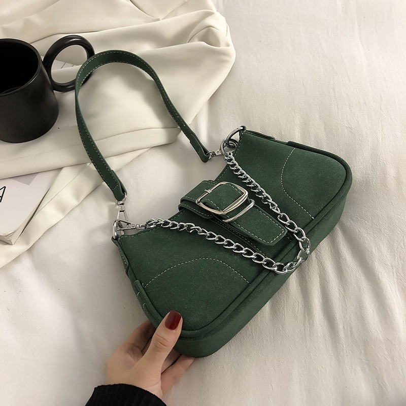 Túi xách đeo vai màu trơn phối khóa phong cách thời trang IELGY