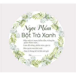 11 tem bột trà xanh đủ đóng cho 1kg bột trà xanh nguyên chất