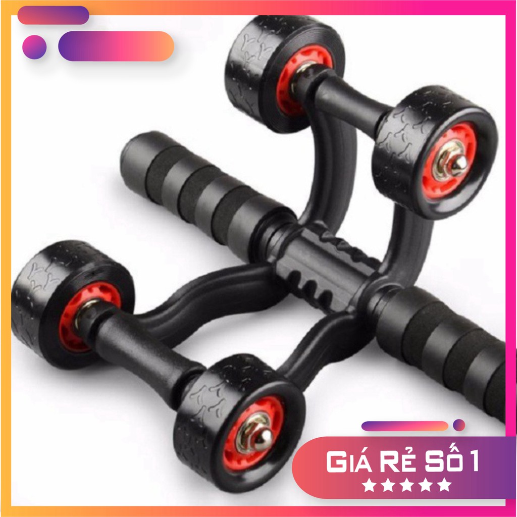 Con lăn tập bụng Yoga,Gym ❤️tặng miếng thảm❤️ con lăn 4 bánh tập cơ bụng tại nhà 💖 BBZ Store