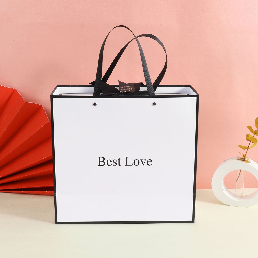 Túi quà Best Love 2 màu Trắng, Hồng thanh lịch, ngọt ngào