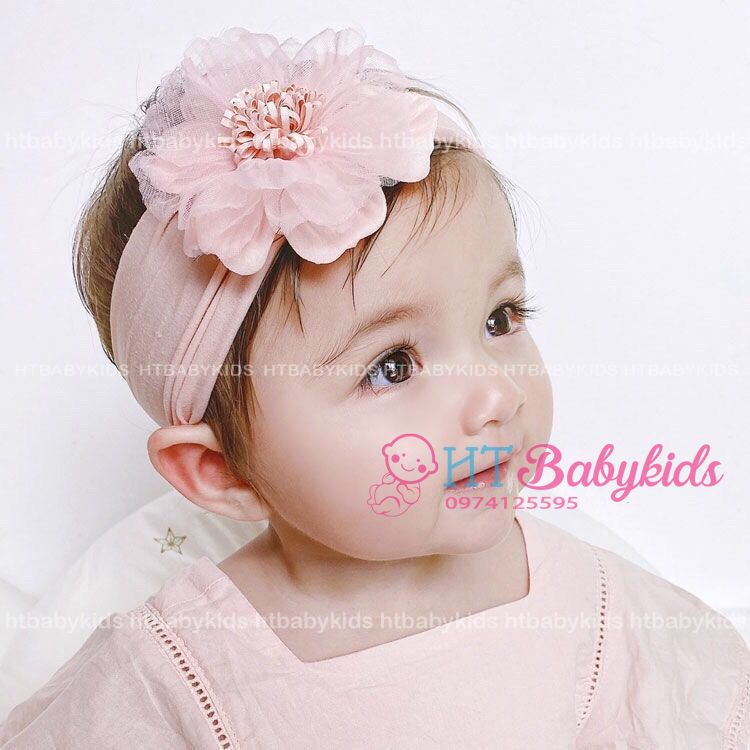 Băng Đô Bé Gái - Băng Đô Tuban Hoa Mẫu Đơn Xinh Xắn