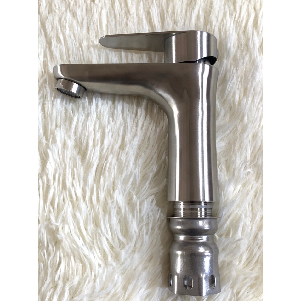 Vòi Rửa Mặt Lavabo Nóng Lạnh INOX 304 N3002 và 2 dây LA EO 20CM