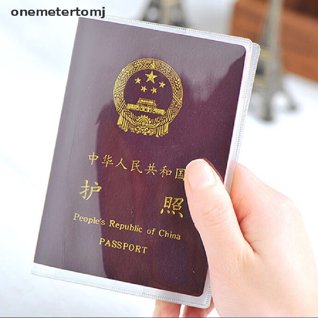 【onemetertomj】 Clear Transparent Passport Cover Holder Case Organizer ID Card Travel Protector .