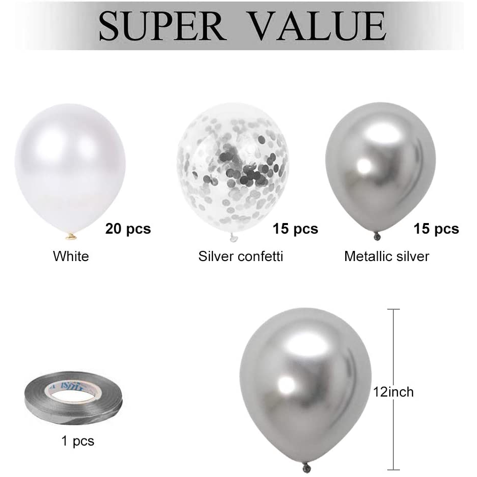 Bộ bong bóng ánh kim loại dày 12 inch dùng để trang trí tiệc