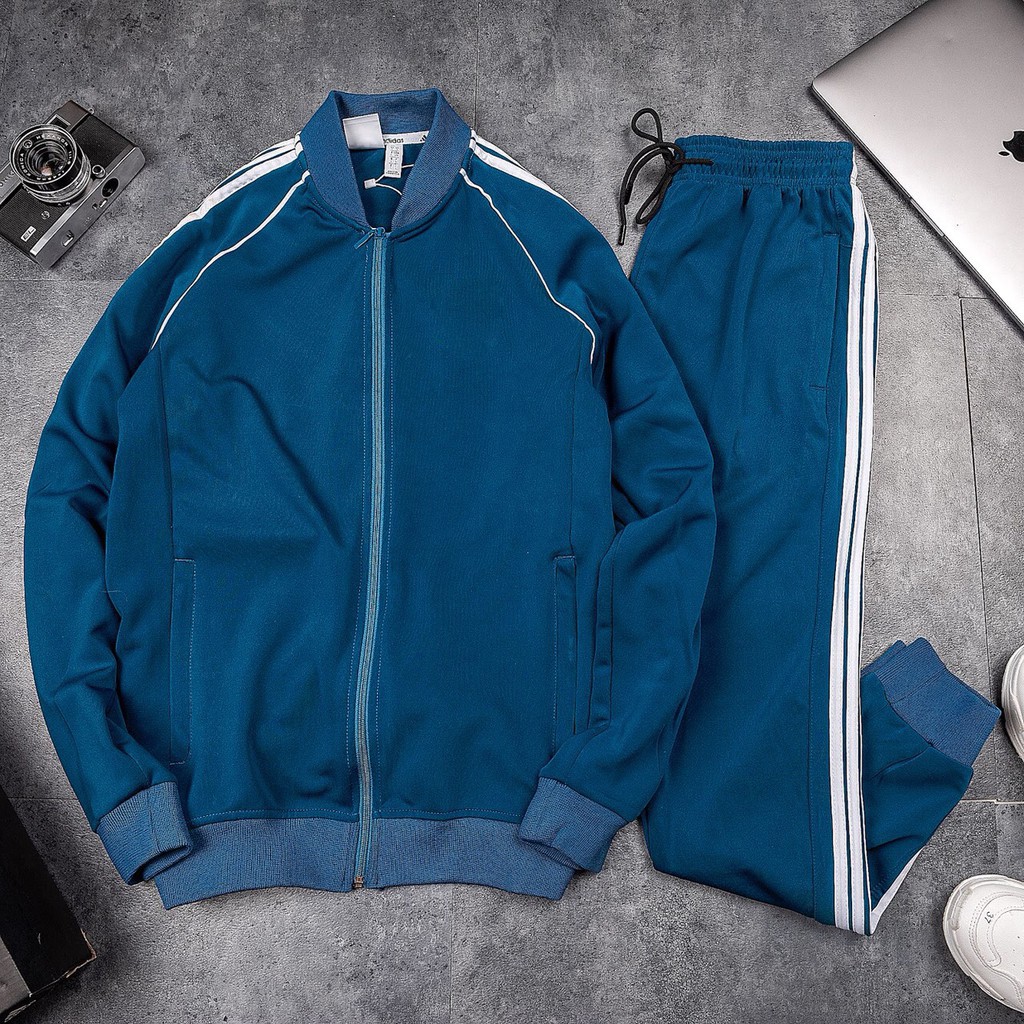 Bộ quần áo thể thao thu đông nam nữ màu xanh dương, set thể thao thu đông nam nữ cao cấp màu xanh dương | BigBuy360 - bigbuy360.vn