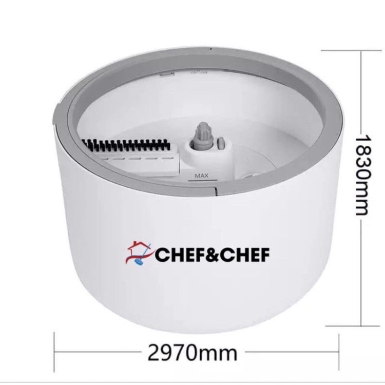 Bộ cây lau nhà, chổi lau nhà tự vắt CHEF &amp; CHEF cây xoay 360 bông lau 25cm hàng chính hãng