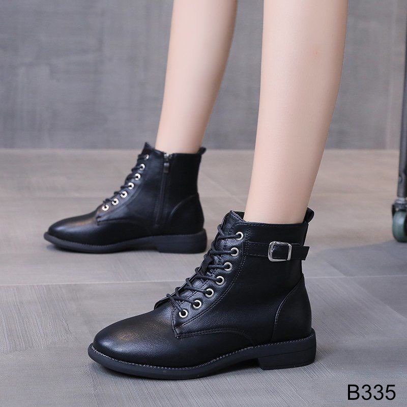 B335 Boot da lì buộc dây khóa cạnh quai cài 2p | BigBuy360 - bigbuy360.vn