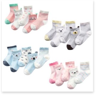[ Xả kho - Freeship] Set 5 đôi tất lưới cổ cao cho bé