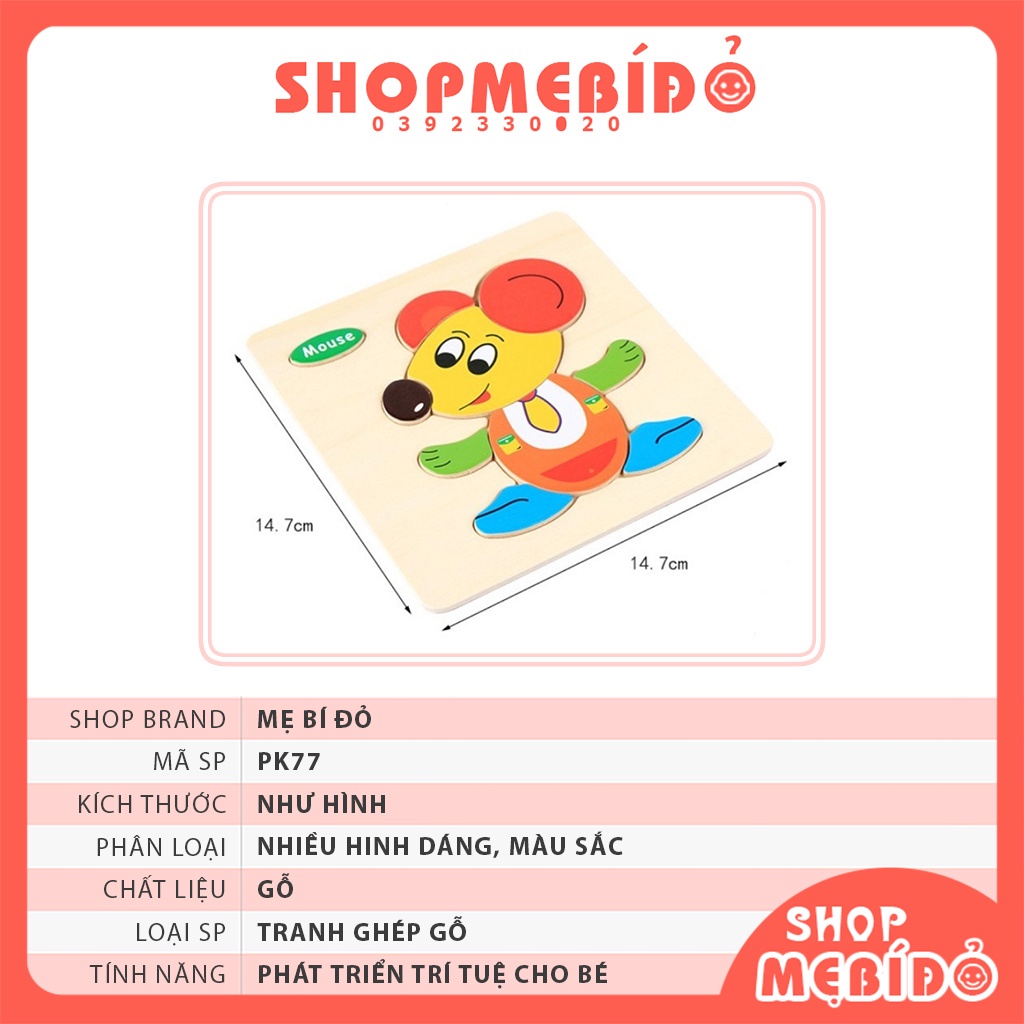 Tranh Gỗ Ghép Hình Cho Bé Nhiều Hình Ngộ Nghĩnh Giúp Bé Phát Triển Trí Tuệ Shop Mẹ Bí Đỏ PK77