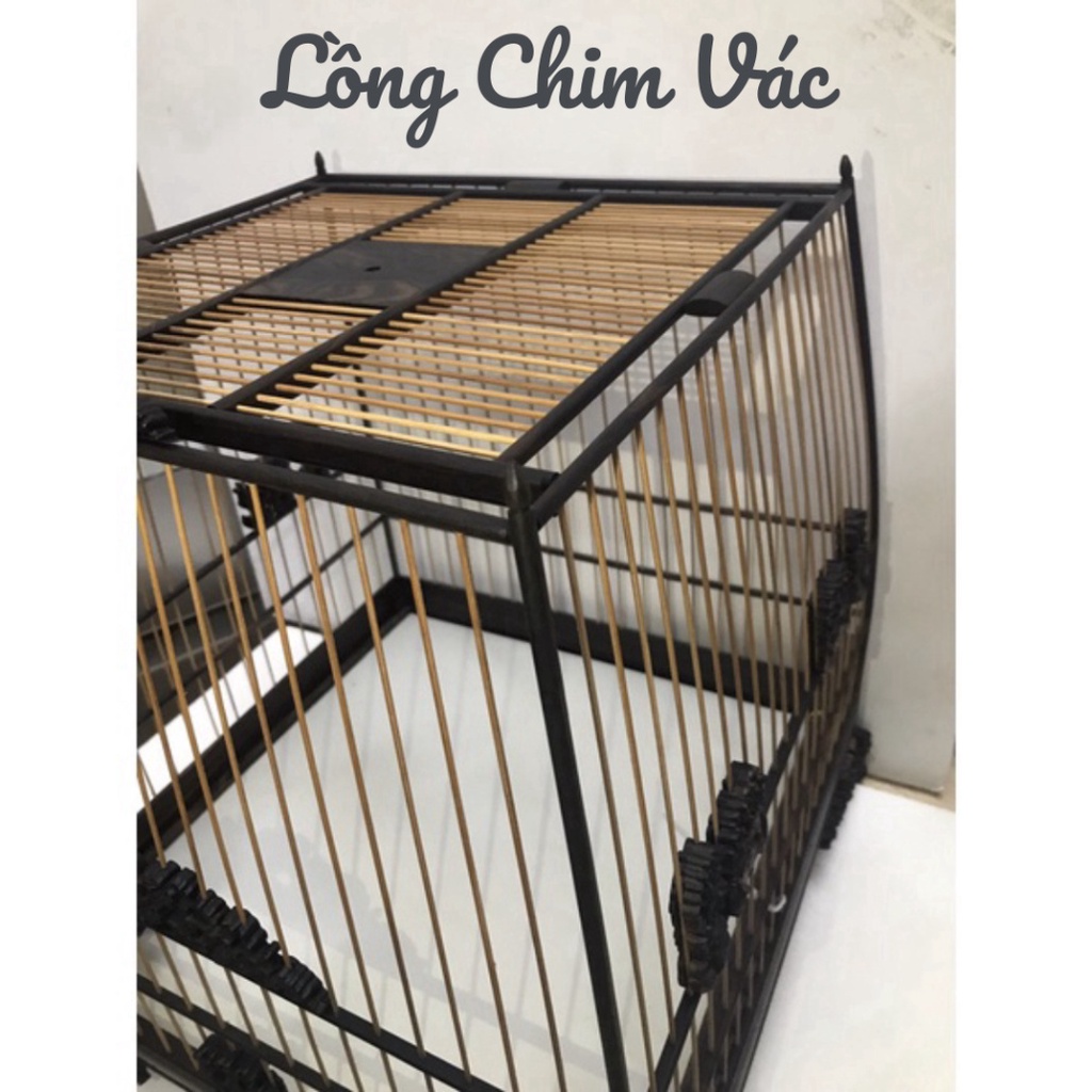 Lồng Thái Vuông Đấu Gỗ Mun Hoa full phụ kiện kích thước 31;37;41 - Lồng Chim Vác