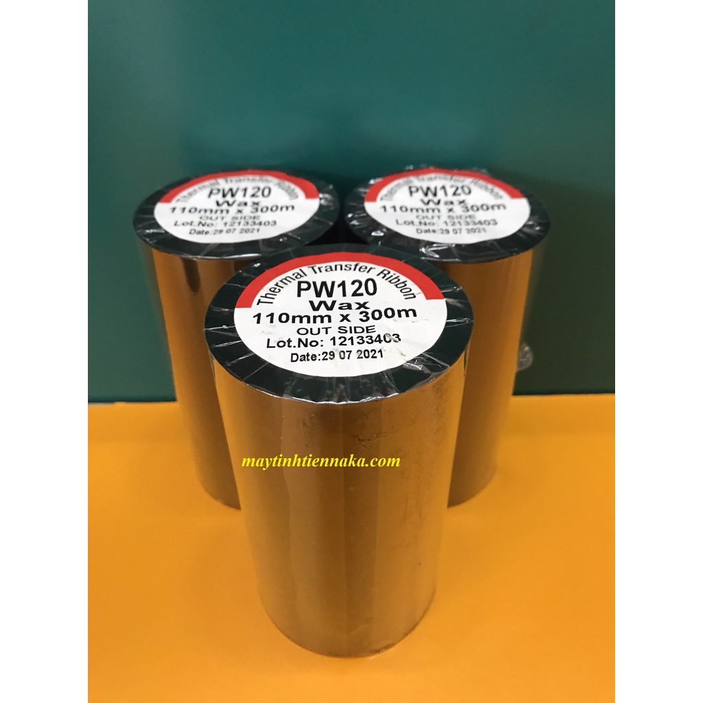 Mực in Ribbon Wax ATW108 110mm 300m cho máy GoDEX G500 G530 TSC TE-200 Xprinter H500B