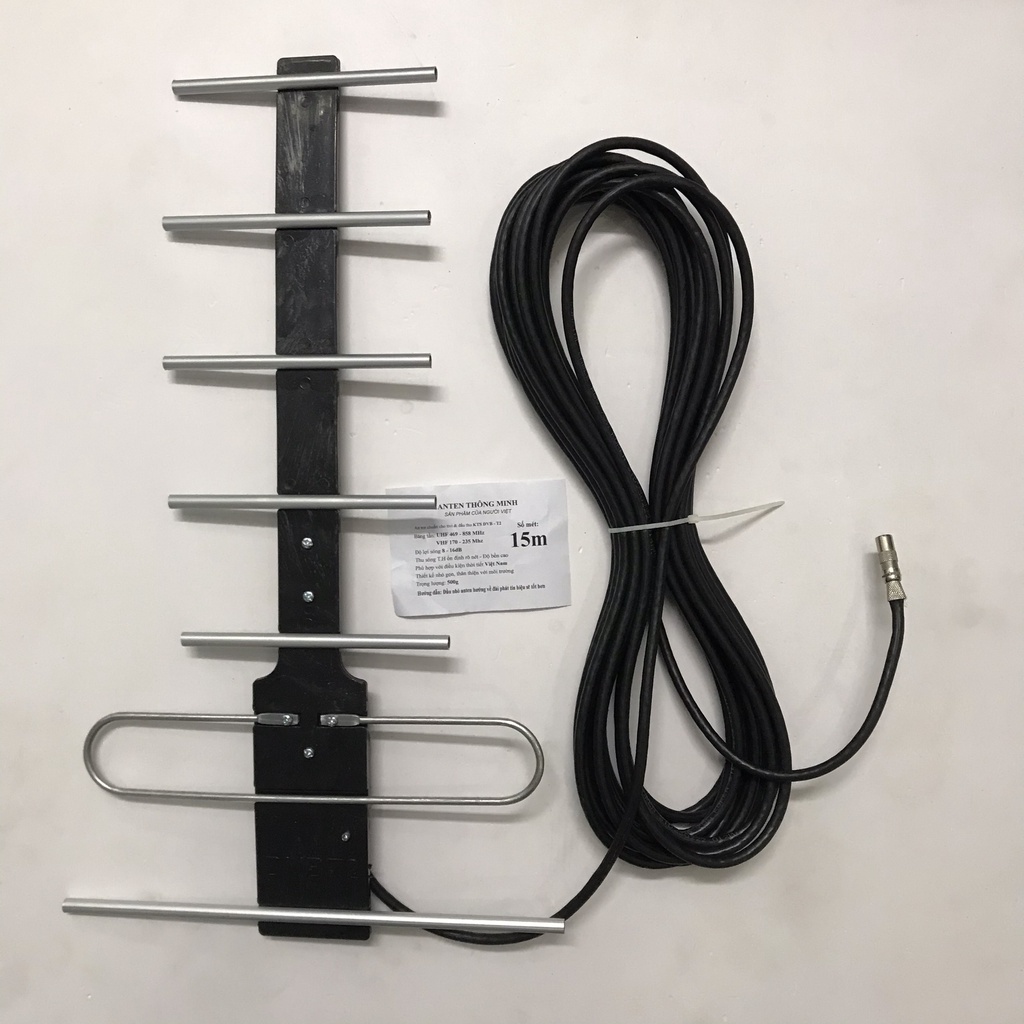 Anten Cho Tivi Và Đầu Thu Hỗ Trợ DVB-T2 Thiết Kế Tàu Bay Kèm Dây 15m