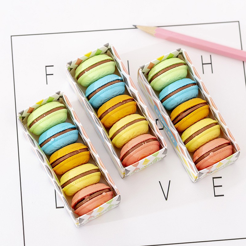 Gôm tẩy bút chì hình bánh Macaron dễ thương, gôm tẩy nhiều màu sắc E517