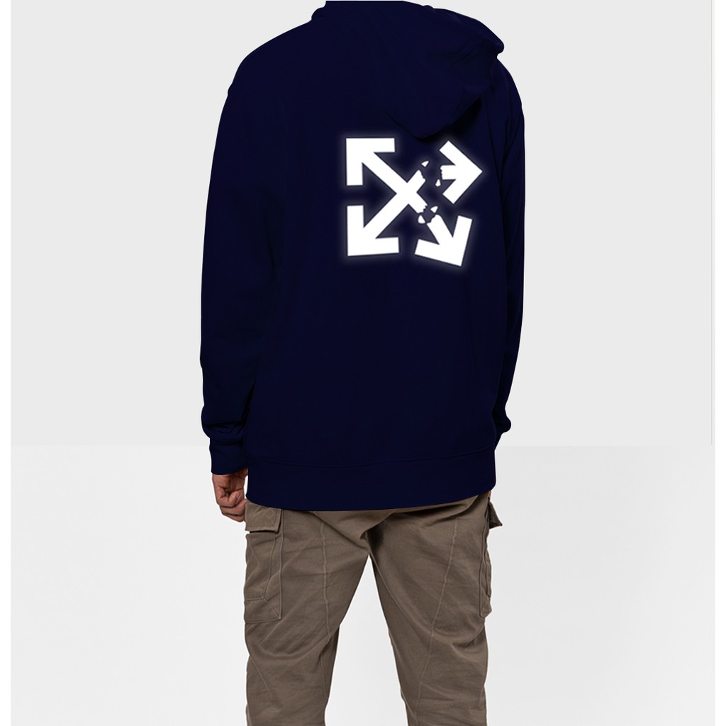 Aó khoác nỉ Hoodie phản quang Off White, Áo khoác nỉ nam nữ họa tiết hình cá tính - PQ35KN | BigBuy360 - bigbuy360.vn