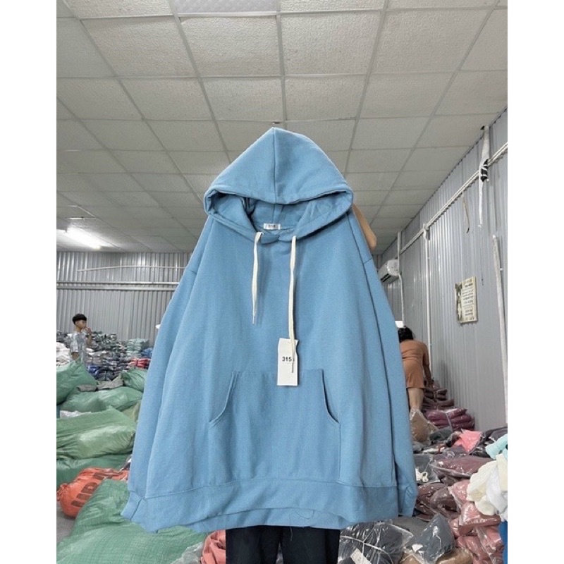 [ Rẻ vô địch ] Áo hoodie nỉ trơn form rộng mũ hai lớp
