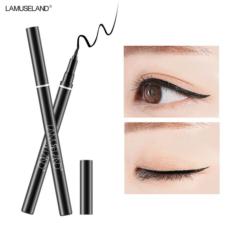 Bút kẻ mắt dạng lỏng LAMUSELAND,Thích hợp cho người mới kẻ mắt,chống nước, giữ màu lâu,Bút kẻ mắt nước màu đen lâu trôi | BigBuy360 - bigbuy360.vn