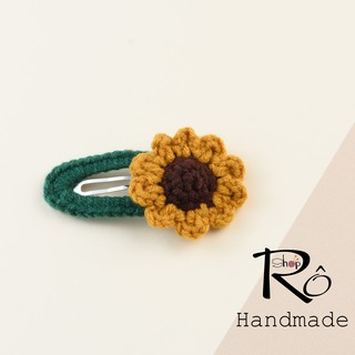 Kẹp tóc hoa hướng dương, kẹp tóc bằng len Handmade[Hàng sẵn- Ảnh thật]