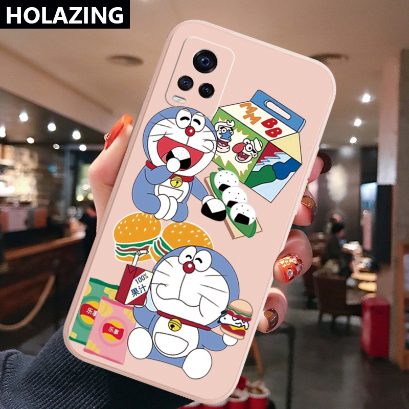 Ốp Điện Thoại Góc Vuông In Hình Doraemon Cho VIVO T1X Y02S Y21 Y15A Y15S Y33S Y21T Y11S Y12S Y21A Y1S Y91C Y01