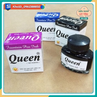 Mực viết bút máy Queen màu tím, đen , xanh