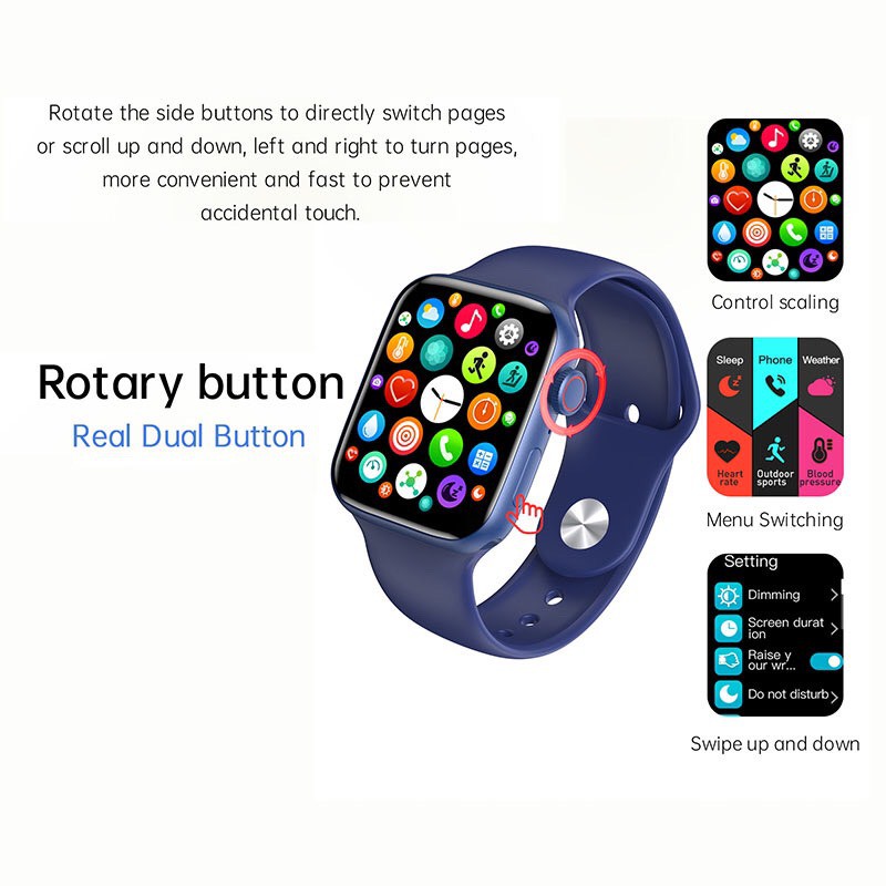 Đồng Hồ Thông Minh HW22 Plus Smartwatch Pin trâu Sạc không dây Thay ảnh tùy ý Kháng nước ip67 44mm