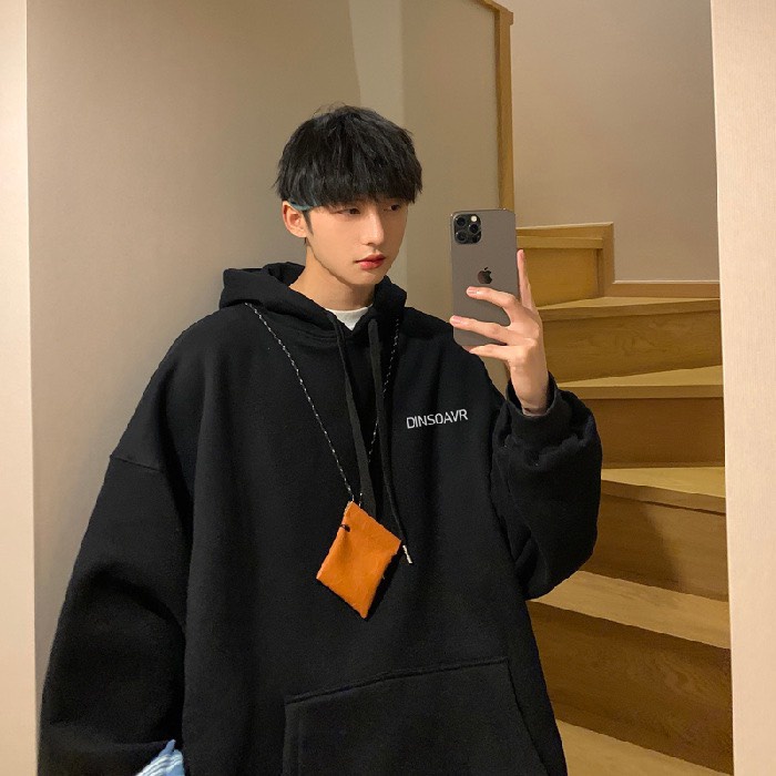 Áo hoodie nỉ ngoại Dinsoavr Unisex [FREESHIP] Hoodies form rộng tay phồng kiểu dáng basic đường phố hàn quốc peonyb