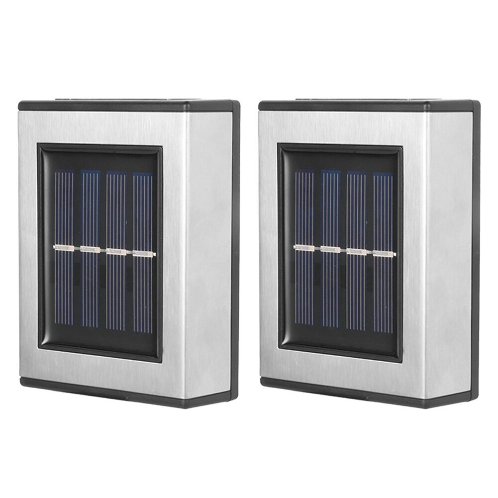 Bộ 2 Đèn Led Năng Lượng Mặt Trời Gắn Tường Chống Thấm Nước Trang Trí Sân Vườn