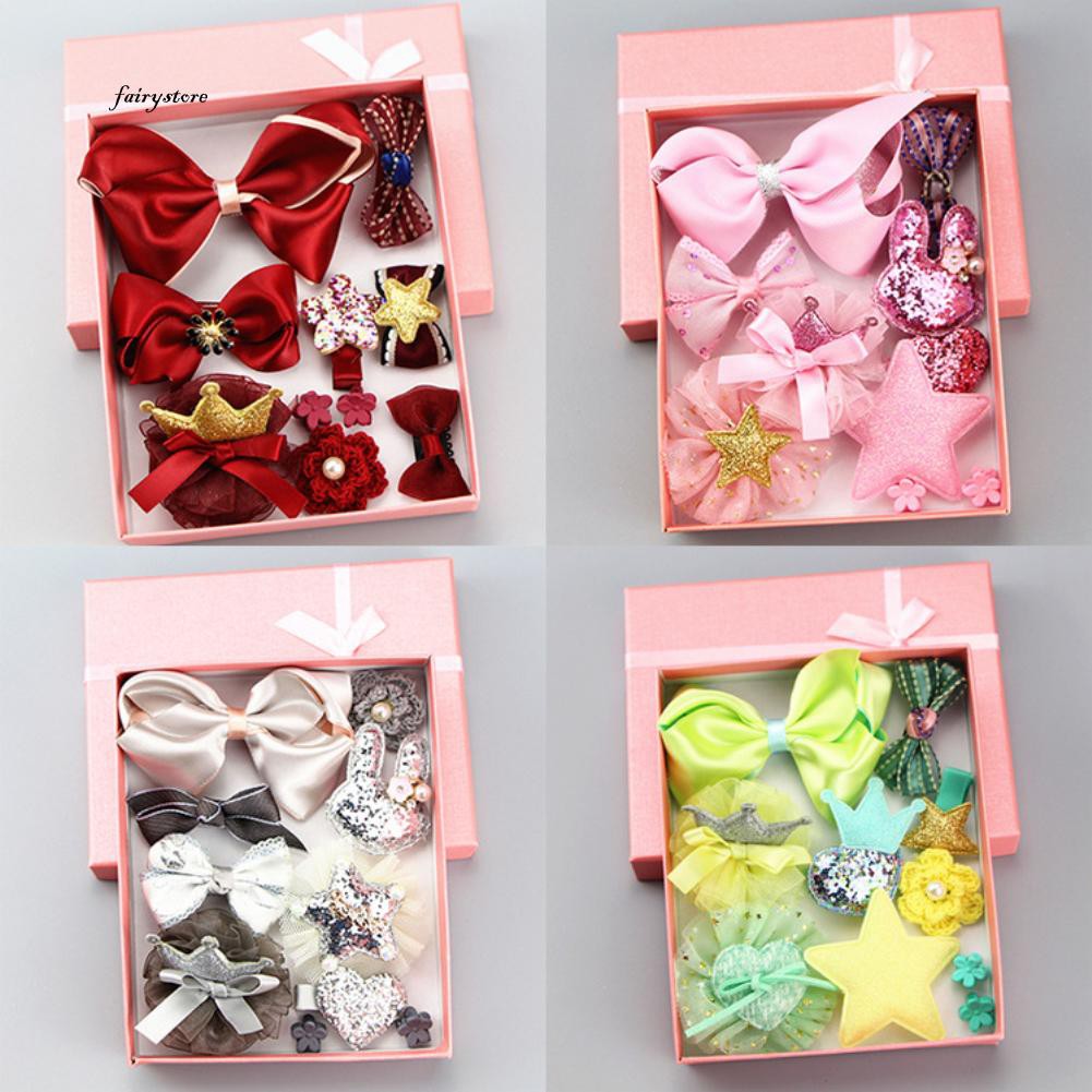 Set 10 Kẹp Tóc Nơ Dễ Thương Cho Bé Gái