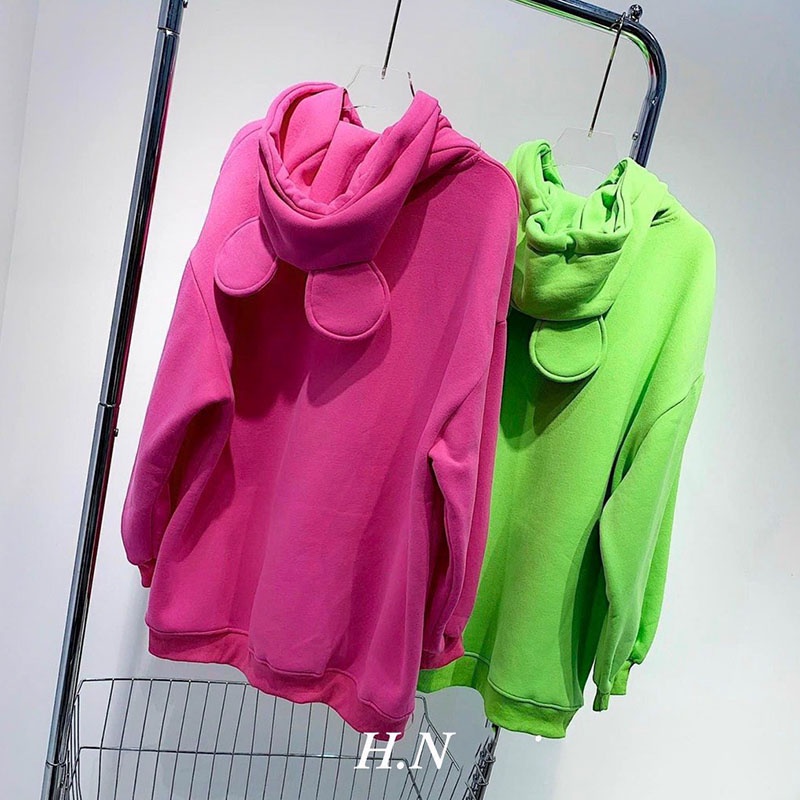 Áo Hoodie Nỉ Tai Thỏ From Rộng Trùm Mông Đủ Size M399