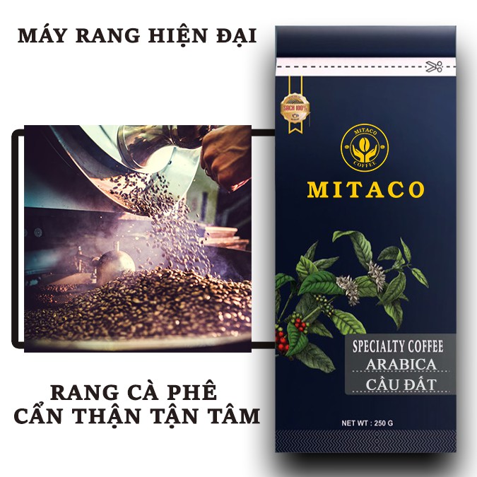 Cà Phê Arabica Cầu Đất Nguyên Chất MITACO COFFEE (Gói 250g)