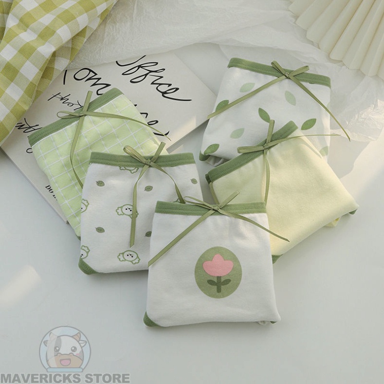 Set 5 quần Quần Lót cotton Lưng Vừa Thoáng Khí thoải mái và dễ chịu Cho Nữ Nội y xanh chất đẹp deal xịn sexy