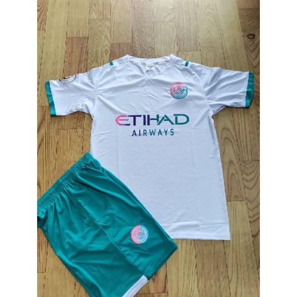 Áo đá bóng đá banh clb Man City trắng 2021 2022 sân khách