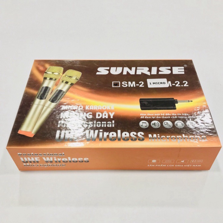 Micro không dây đa năng SUNRISE SM.2 cao cấp - mic hát cực nhẹ.