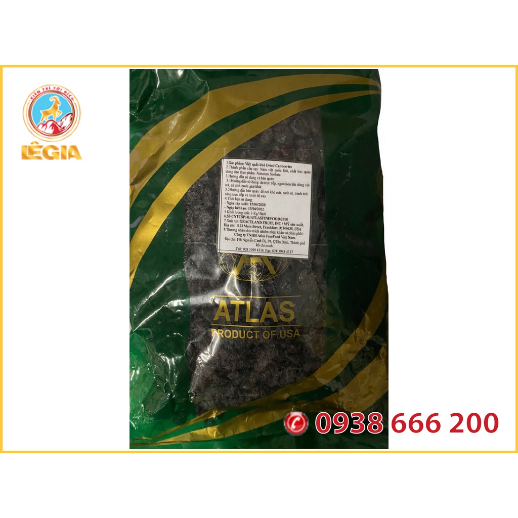 VIỆT QUẤT KHÔ – DRIED BLUEBERRY 1KG