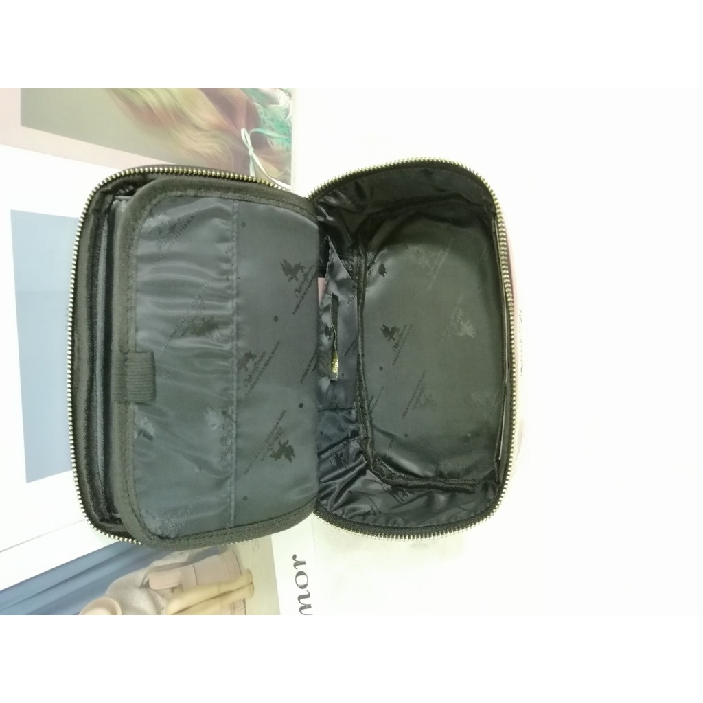 Hộp đựng mỹ phẩm có kính màu hồng PU #RebeccaBonbon chú cún Nhật Bản