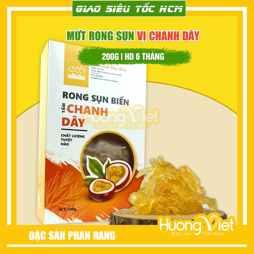 Mứt rong sụn Phan Rang 200g rong sợi nguyên bản tẩm vị trái cây tự nhiên, ít đường, ăn vặt giảm cân đẹp da, ngừa bướu cổ