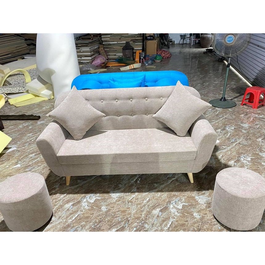 Sofa múi - sofa giá rẻ - sofa mini đẹp FULL BỘ GHẾ VĂNG SOFA + 2 GHẾ ĐÔN + 2 TỰA LƯNG