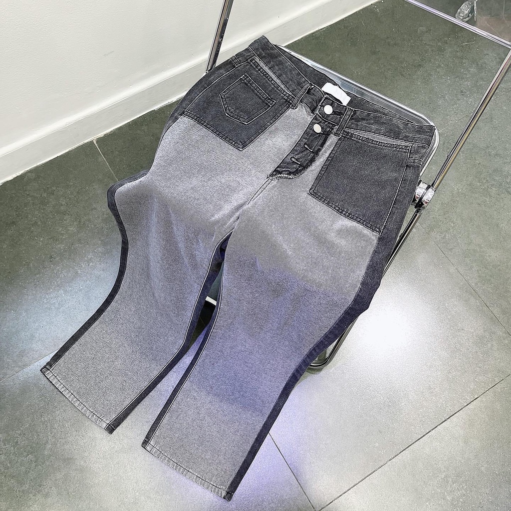 QUẦN JEANS ỐNG RỘNG CHUOTCONG OFFICIAL (Đen,Xanh) 7776