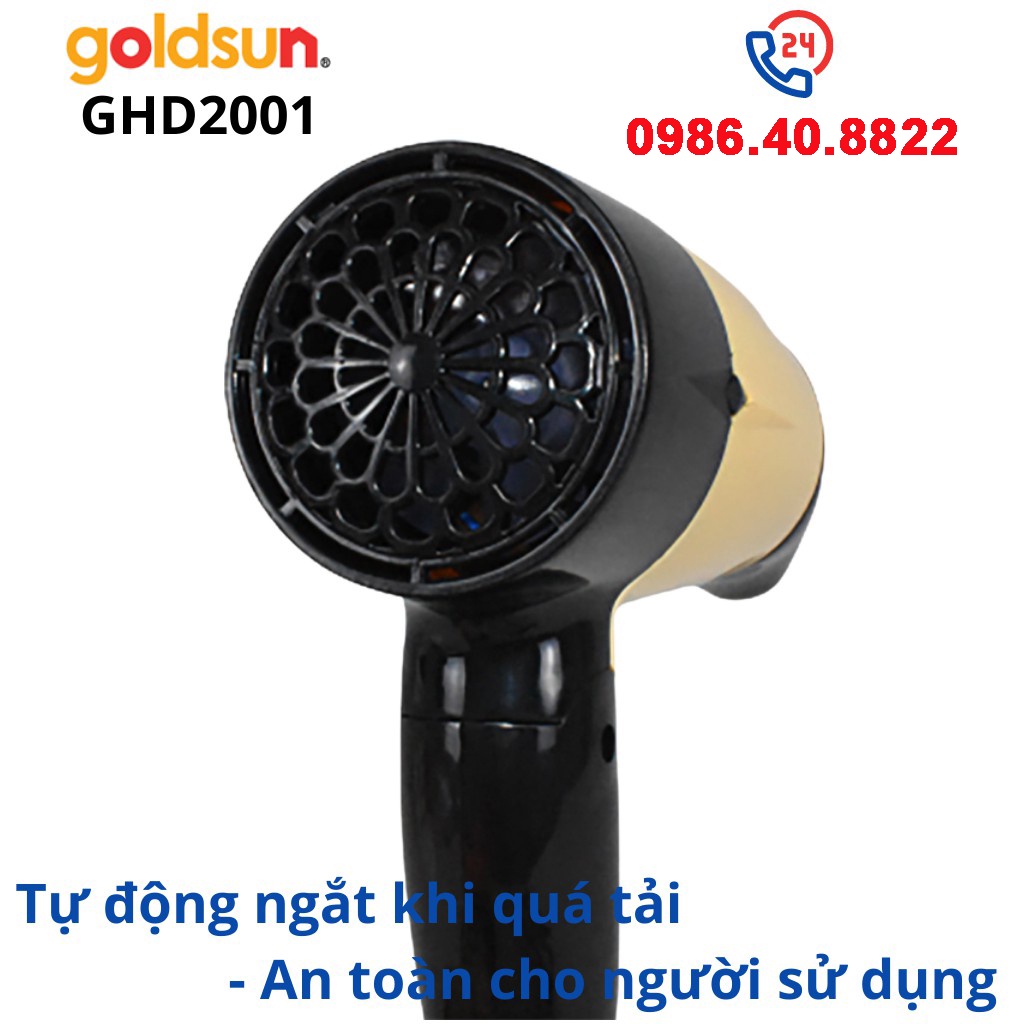 Máy sấy goldsun, Máy sấy tóc Goldsun, may say toc công suất 1000W có thể gấp, bảo hành chính hãng 12 tháng 10101532