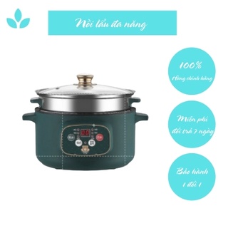 Nồi Lẩu Mini Đa Năng Xào, Hấp, Chiên, Nấu Cơm, Nấu Cháo Tặng Kèm Bộ Dụng Cụ 6 Món