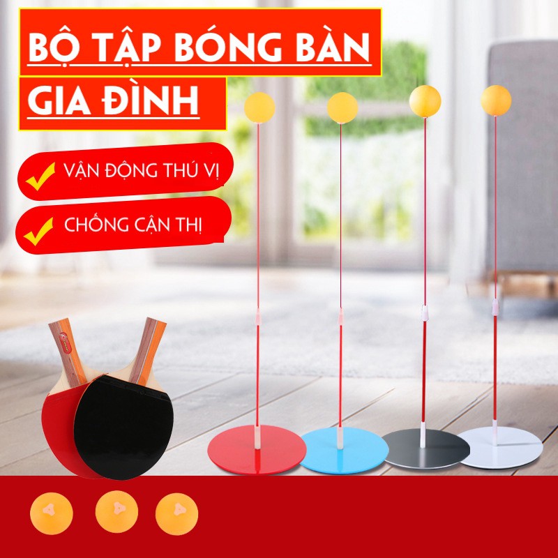 Bóng bàn thể dục - Bộ chơi bóng bàn đàn hồi huấn luyện tự học bóng bàn cho trẻ em vận động chống cận thị Bán chạy 2020