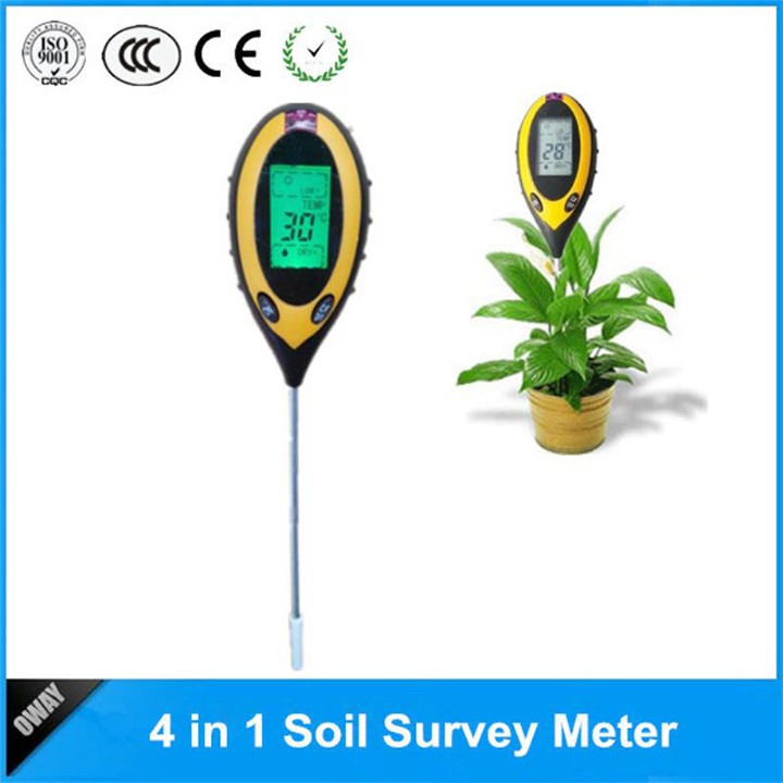 Máy đo, dụng cụ đo độ PH đất 4 trong 1