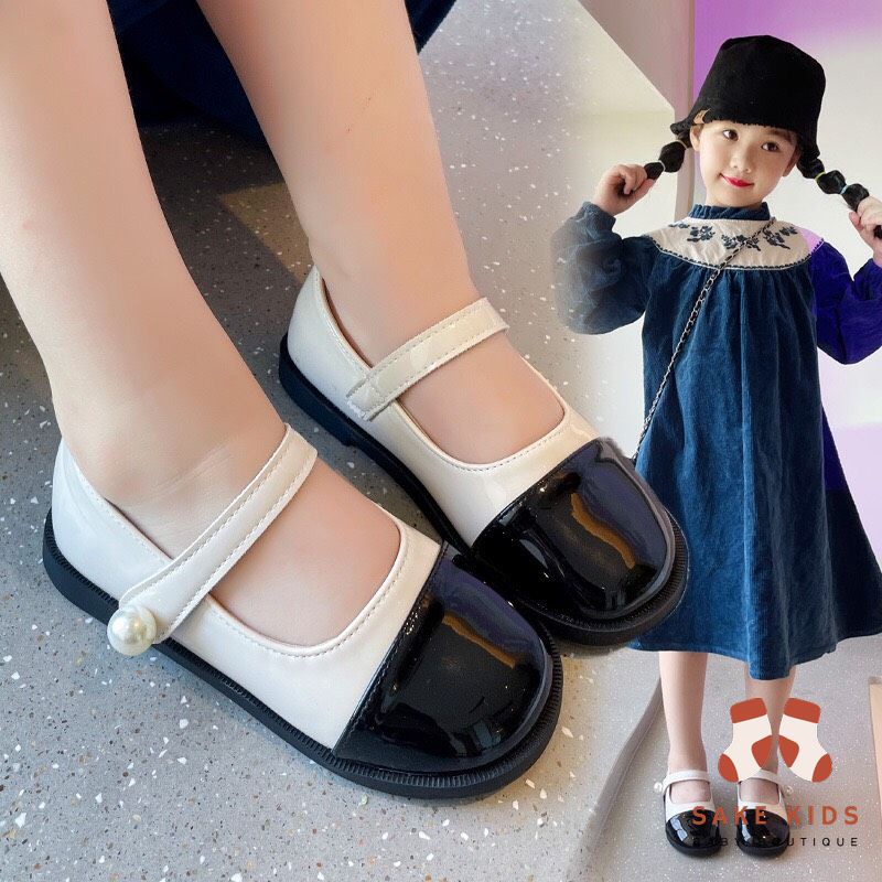 Giày búp bê, giày bệt bé gái quai dán đính ngọc siêu xinh chất da bóng đế êm mềm phong cách công chúa mới nhất M346