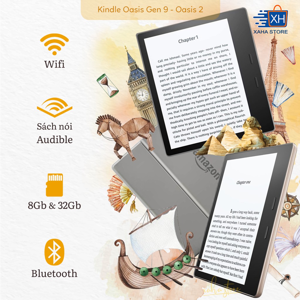 Máy đọc sách Kindle Oasis 2 (thế hệ thứ 9) năm 2018 - 8GB/32GB | BigBuy360 - bigbuy360.vn