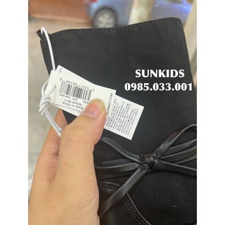 Boot da Old. Navy đen phối nơ kéo khóa
