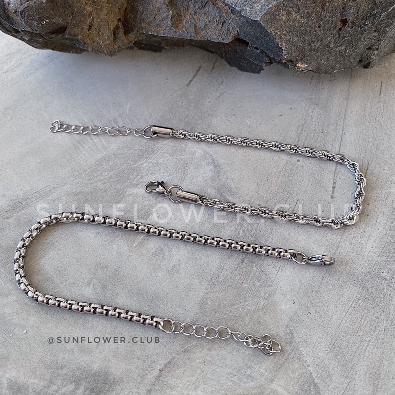 Vòng tay Xích mảnh đơn giản lắc tay thép không gỉ không bay màu 12 13