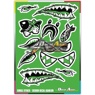 Tem Logo Sticker Cá Mập Siêu Dễ Thương